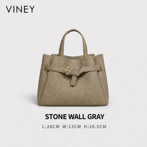 VINEY Classic Genuine Leather Large Capacity Convertible Bucket Bag — English product image 8