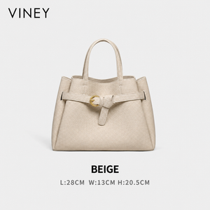 VINEY Classic Genuine Leather Large Capacity Convertible Bucket Bag — English product image 9