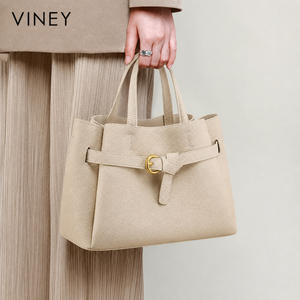VINEY City Genuine Leather Large Capacity Convertible Tote Bag — English product image 1