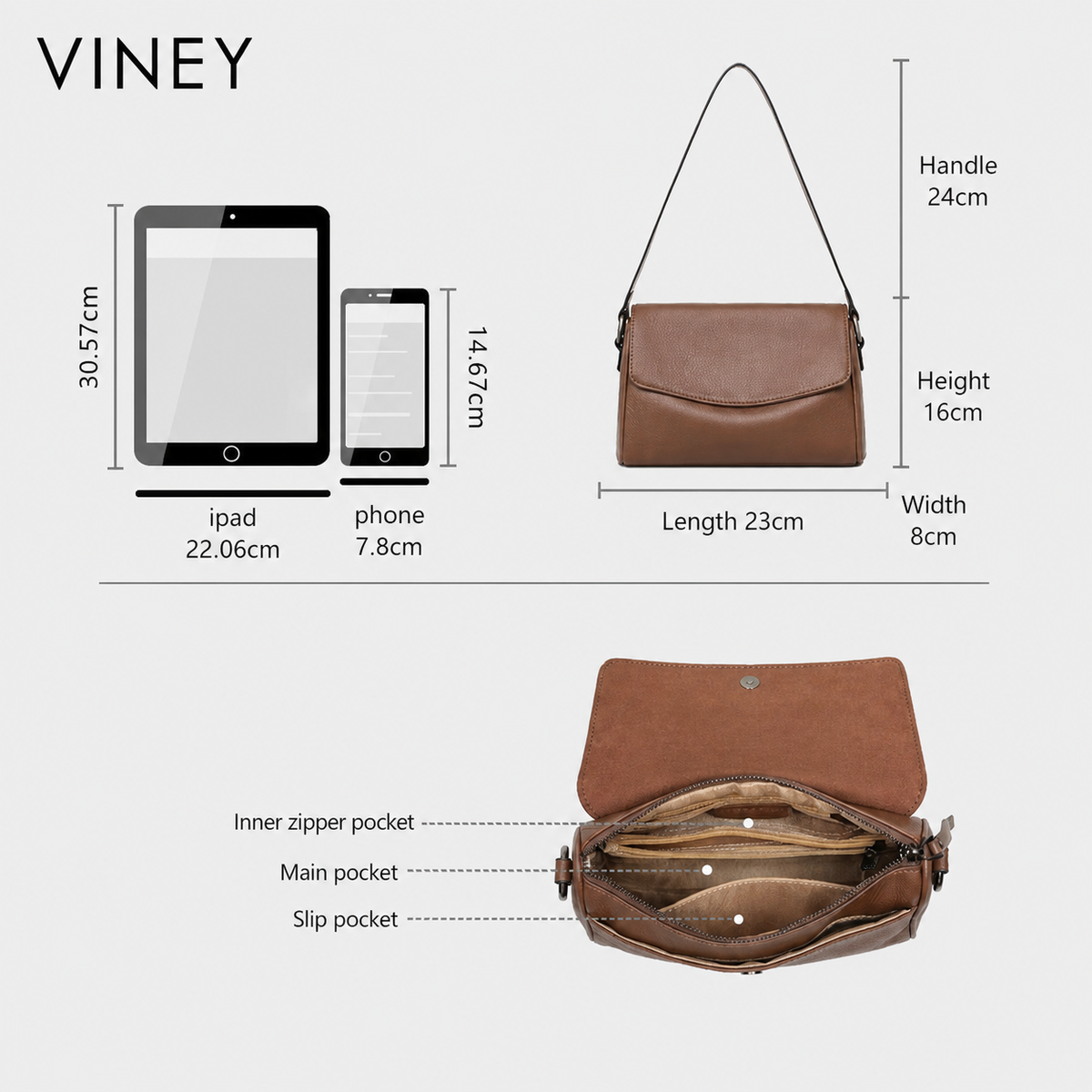 VINEY Genuine Leather Large Capacity Pillow Crossbody Bag product image 5