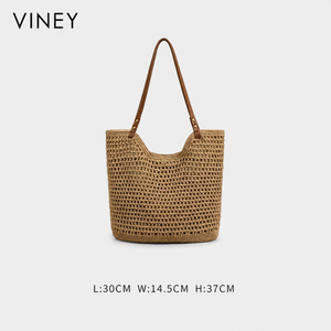VINEY Everyday Woven Straw Beach Large Capacity Tote Bag — English product image 18