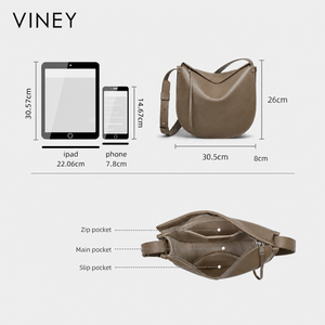 VINEY Urban Genuine Leather Large Capacity Convertible Hobo Bag product image 5