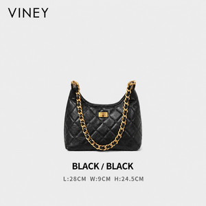 VINEY Genuine Leather Quilted Chain-Strap Convertible Tote Bag product image 6