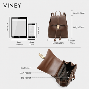 VINEY Weekend Genuine Leather Large Capacity Backpack product image 5