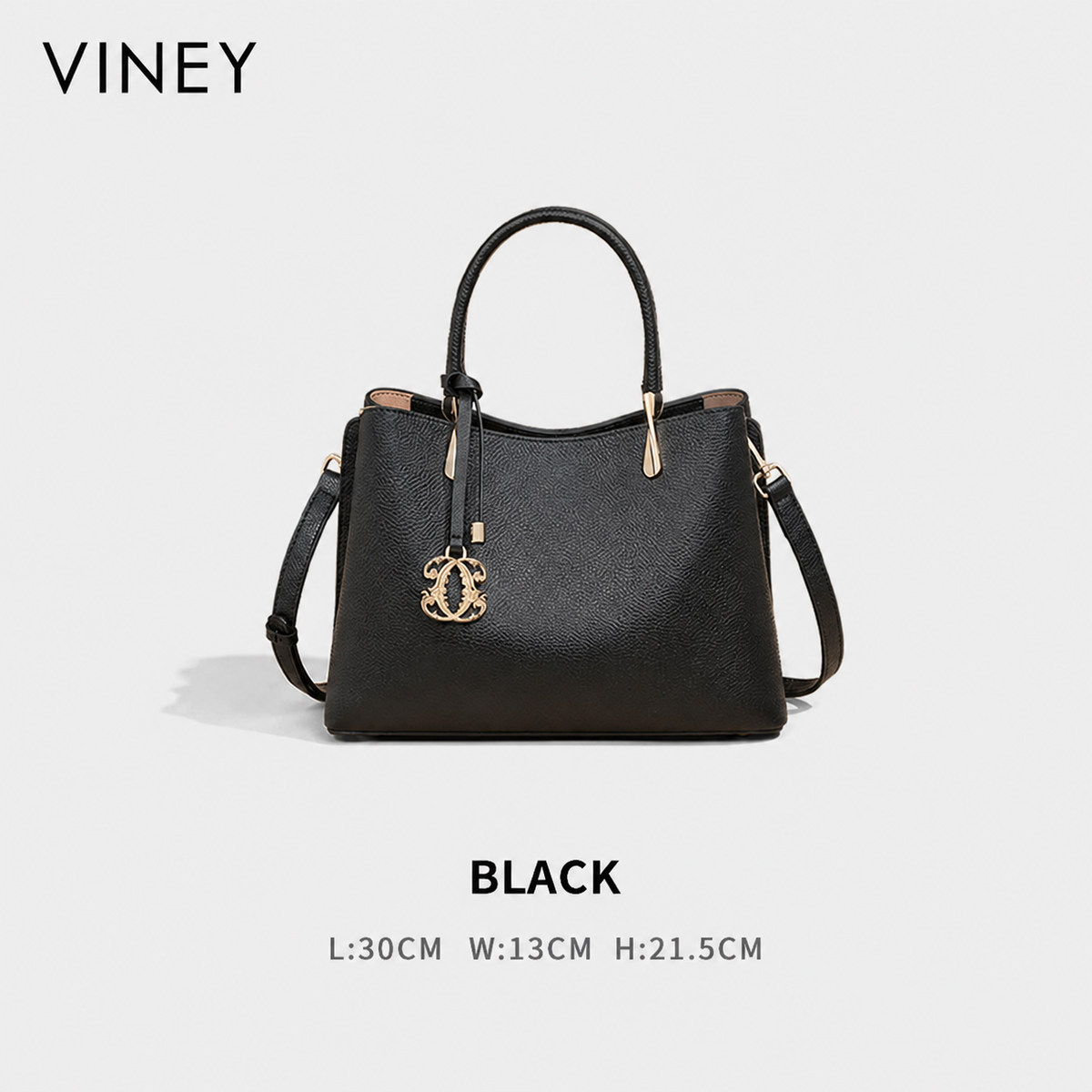 VINEY Modern Genuine Leather Large Capacity Convertible Bucket Bag product image 6