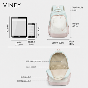 VINEY Large Capacity Lightweight Colorblock Backpack product image 5