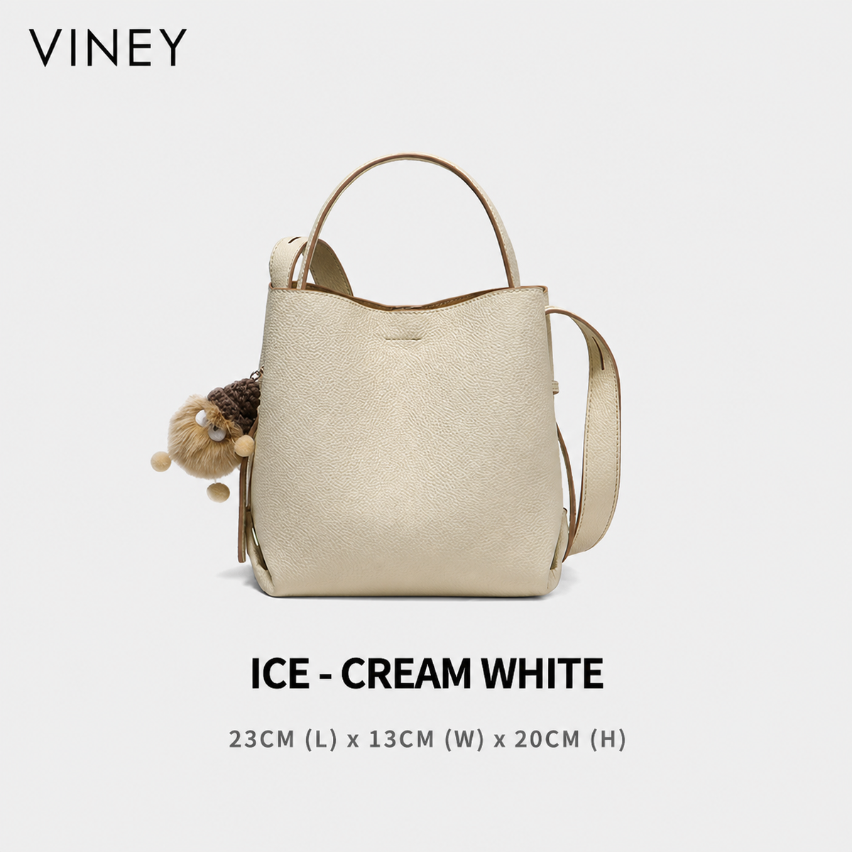 VINEY Urban Genuine Leather Large Capacity Convertible Bucket Bag product image 8