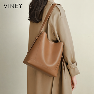 VINEY Urban Genuine Leather Large Capacity Lightweight Bucket Bag product image 1