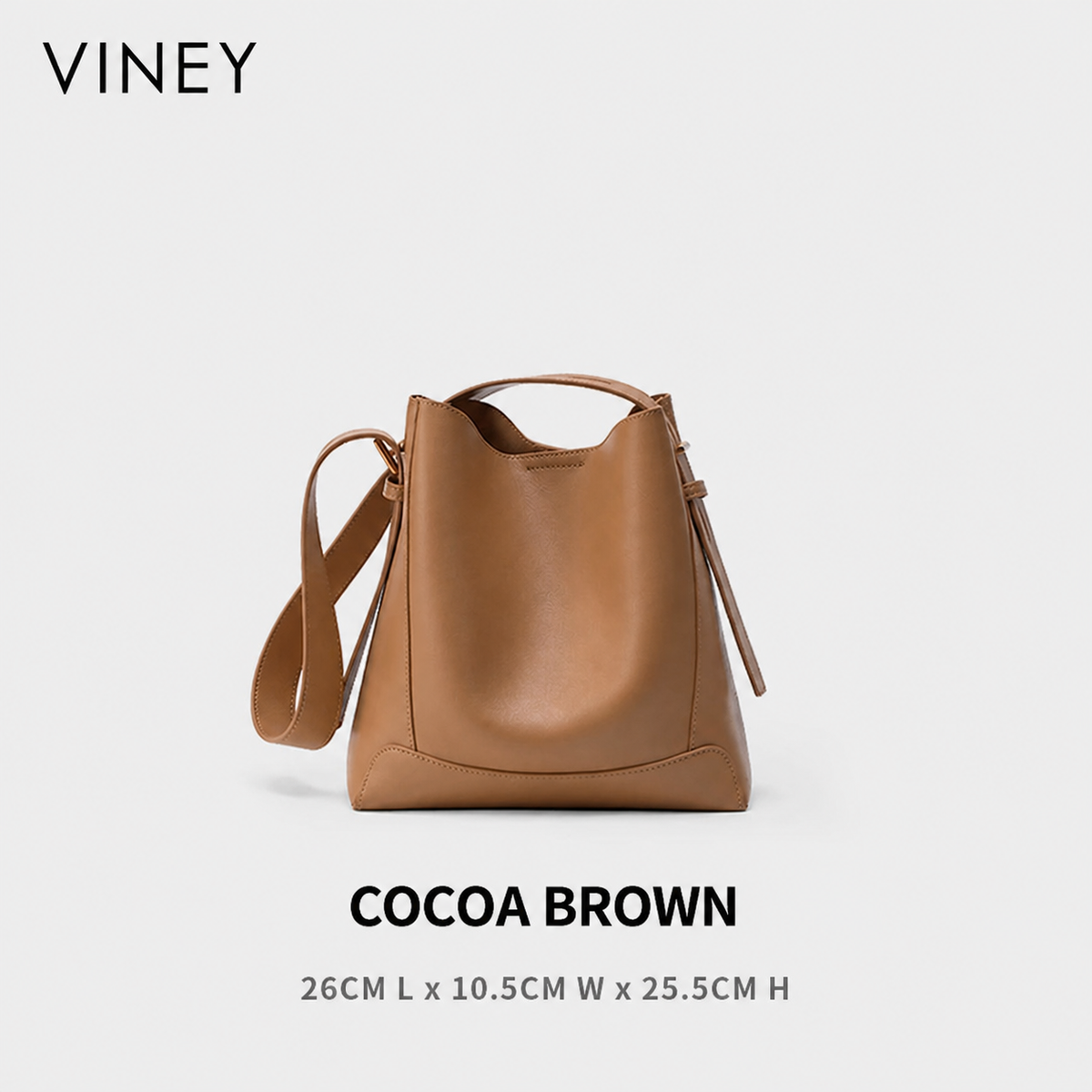 VINEY Urban Genuine Leather Large Capacity Lightweight Bucket Bag product image 6