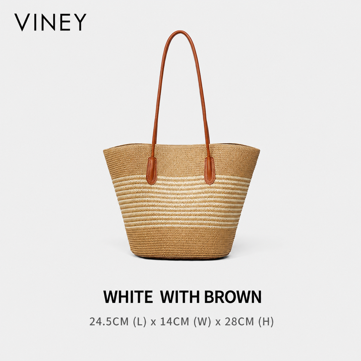 VINEY Woven Large Capacity Convertible Tote Bag product image 6