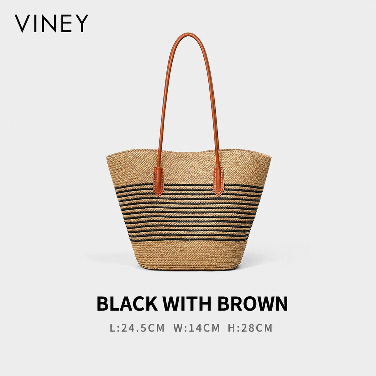 VINEY Woven Large Capacity Convertible Tote Bag product image 7