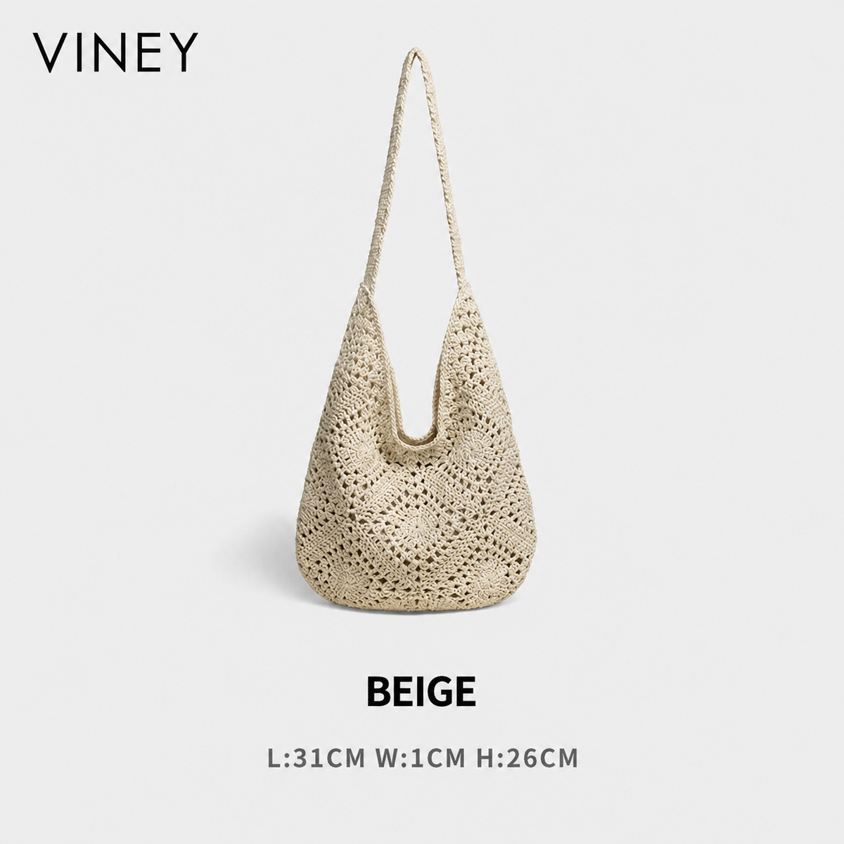 VINEY Urban Woven Straw Beach Large Capacity Tote Bag product image 6
