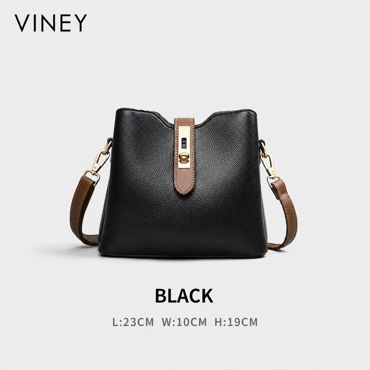 VINEY Genuine Leather Bucket Bag — English product image 6