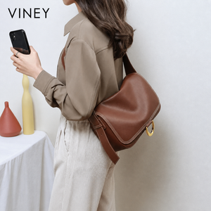 VINEY Everyday Genuine Leather Large Capacity Convertible Hobo Bag — English product image 1
