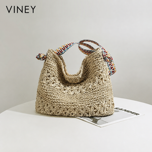 VINEY Weekend Woven Straw Beach Large Capacity Tote Bag product image 2