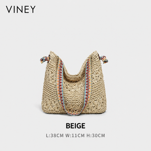 VINEY Weekend Woven Straw Beach Large Capacity Tote Bag product image 9