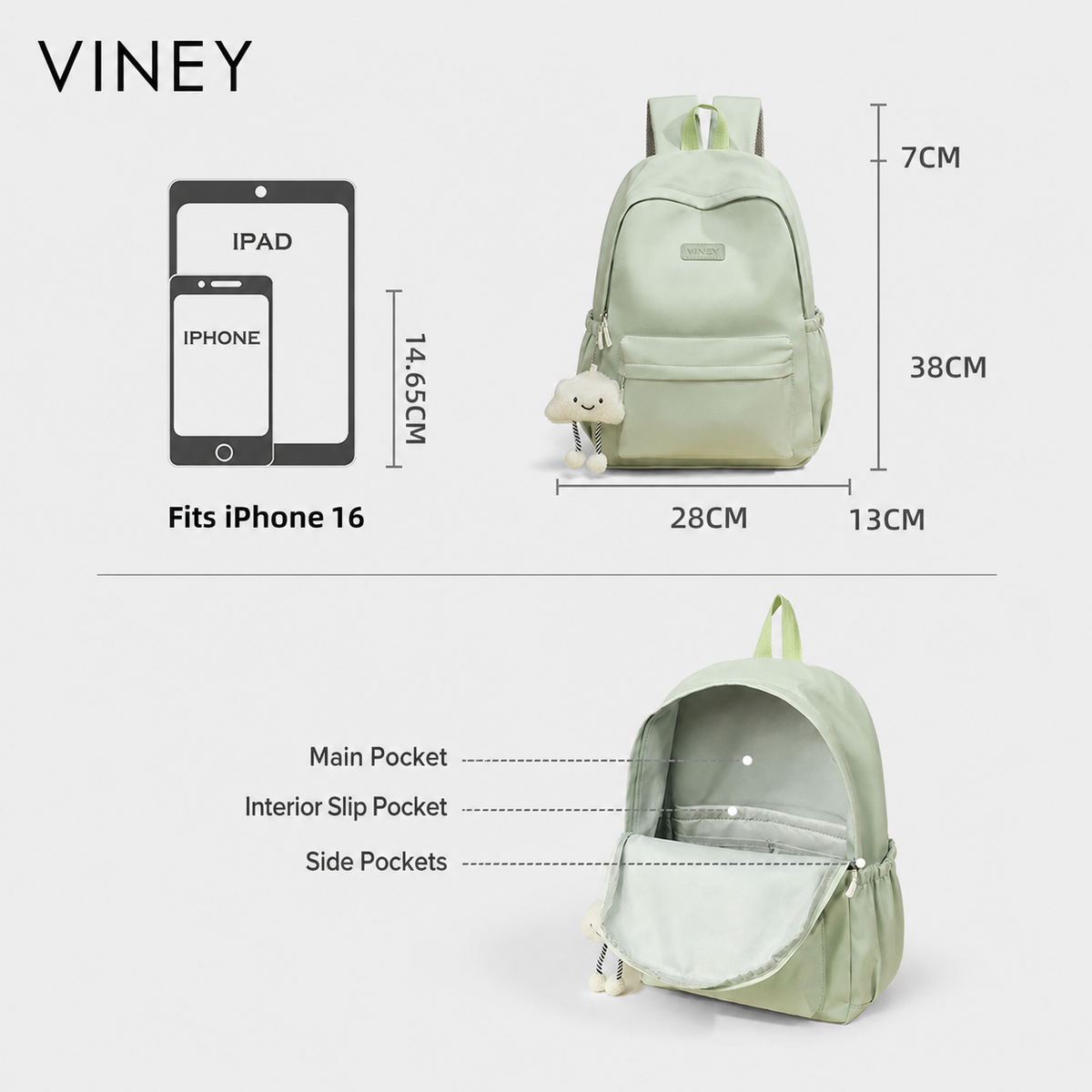 VINEY Urban Large Capacity Lightweight Backpack product image 5
