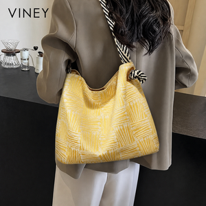 VINEY Canvas Large Capacity Convertible Bucket Bag — English product image 1