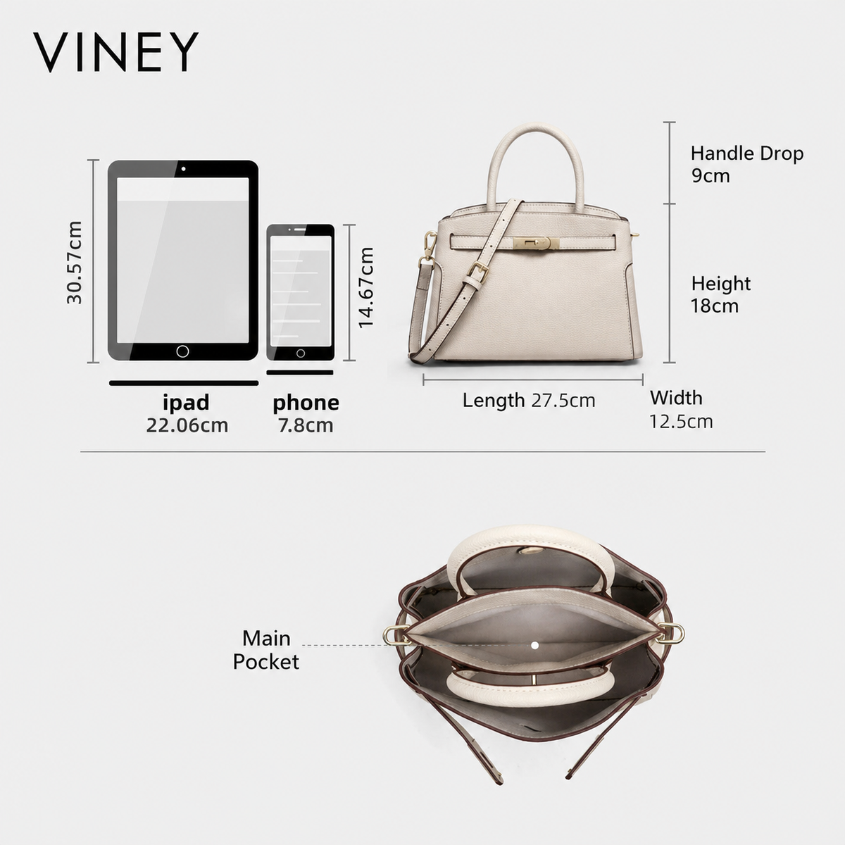 VINEY City Genuine Leather Convertible Top-Handle Bag — English product image 5