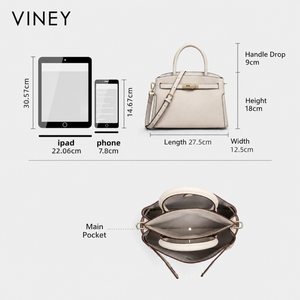 VINEY City Genuine Leather Convertible Top-Handle Bag — English product image 5