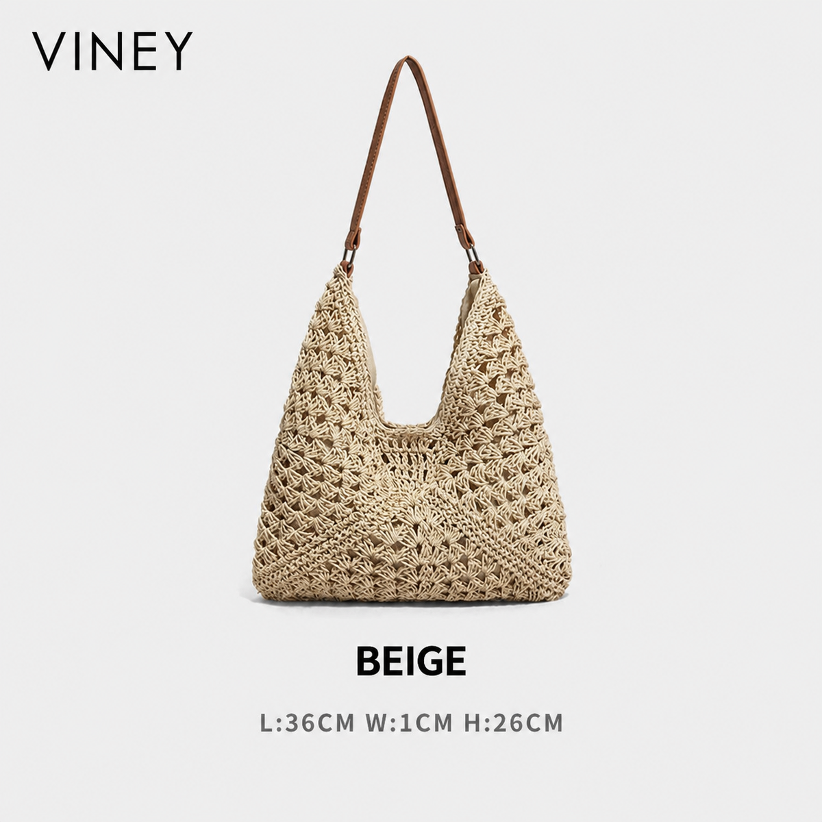 VINEY Woven Beach Large Capacity Basket Bucket Bag product image 11