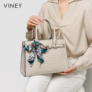 VINEY Classic Genuine Leather Convertible Top-Handle Bag — English product image 2