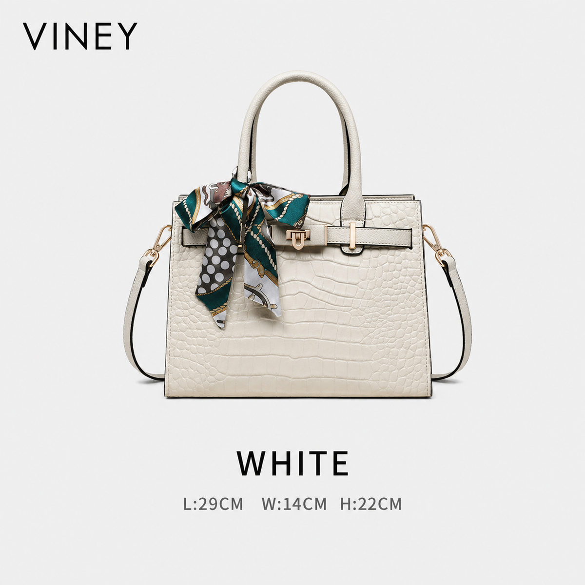 VINEY Classic Genuine Leather Convertible Top-Handle Bag — English product image 6