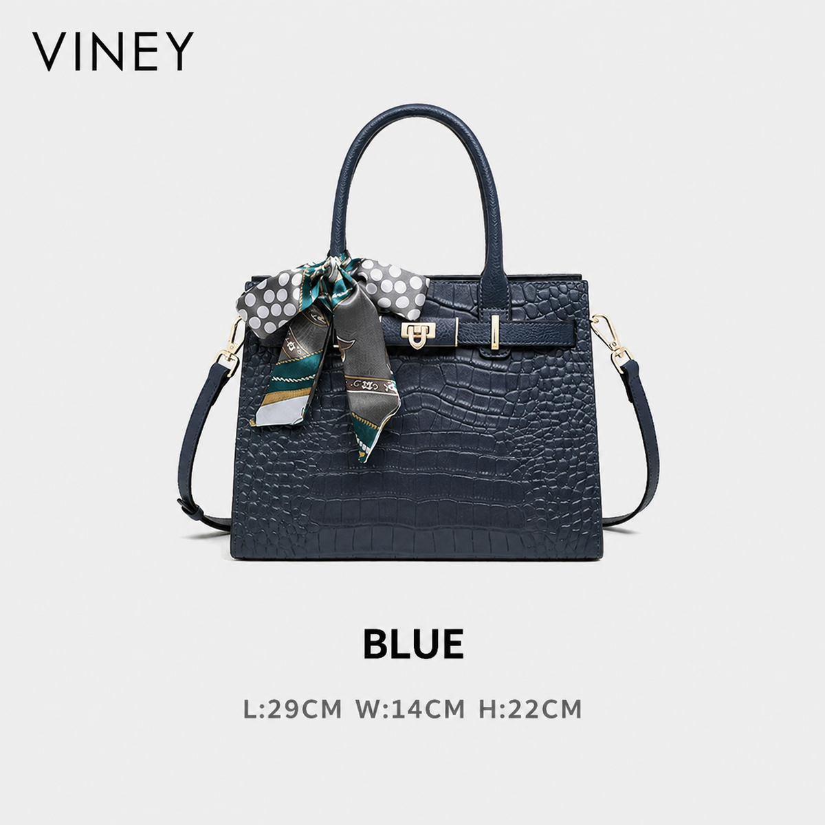 VINEY Classic Genuine Leather Convertible Top-Handle Bag — English product image 7