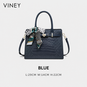 VINEY Classic Genuine Leather Convertible Top-Handle Bag — English product image 7