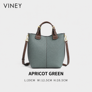 VINEY Everyday Genuine Leather Large Capacity Basket Convertible Bucket Bag — English product image 8