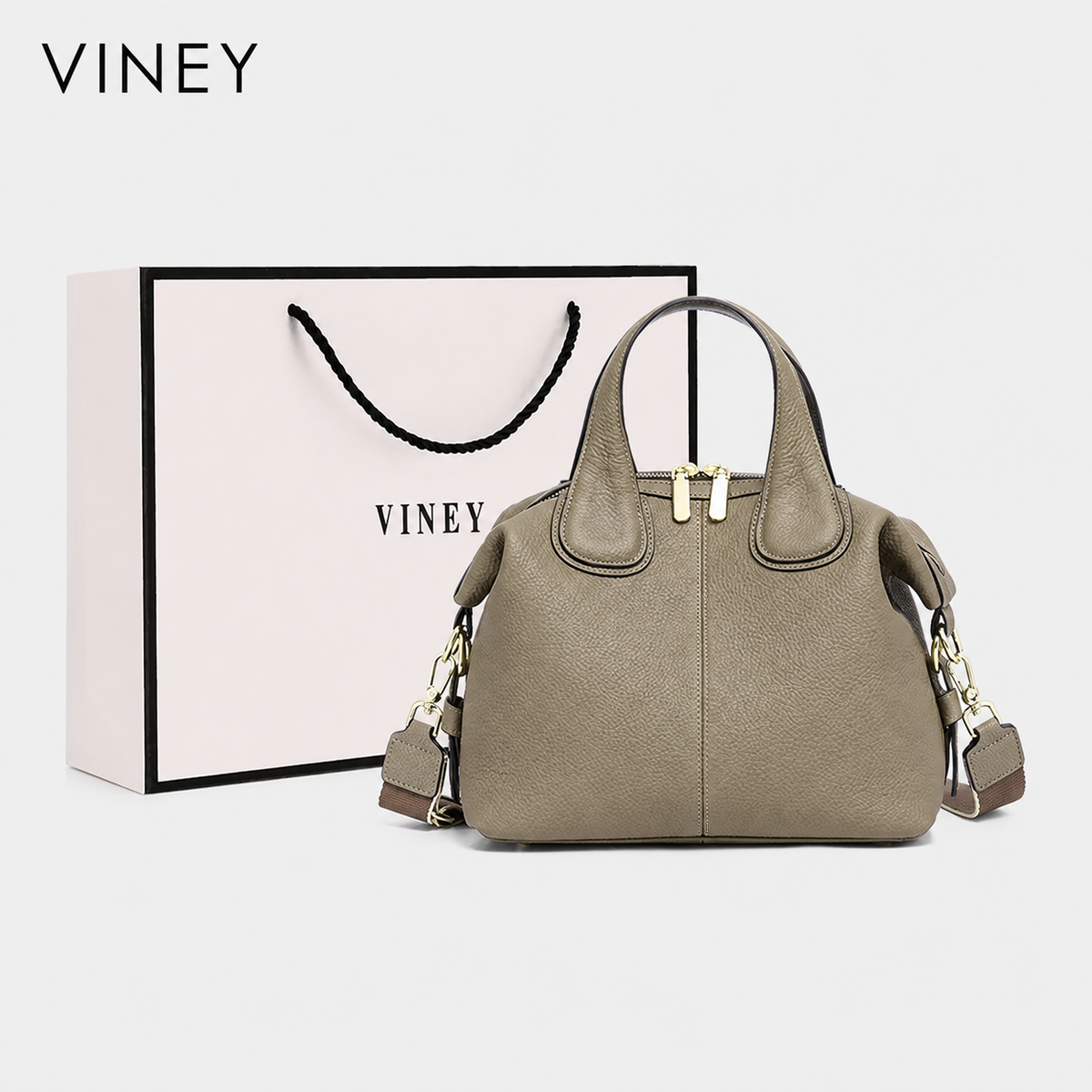 VINEY Urban Genuine Leather Large Capacity Convertible Top-Handle Bag product image 2