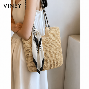 VINEY Urban Woven Straw Beach Large Capacity Basket Tote Bag product image 1