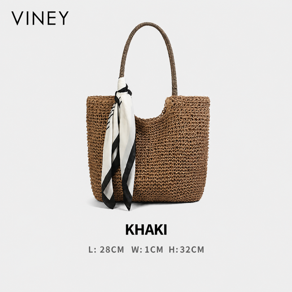 VINEY Urban Woven Straw Beach Large Capacity Basket Tote Bag product image 7