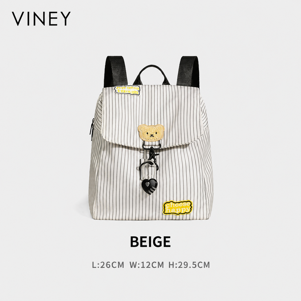 VINEY Canvas Large Capacity Laptop Playful Backpack — English product image 6