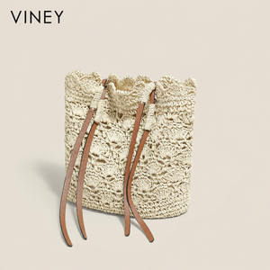 VINEY Commuter Woven Straw Beach Large Capacity Tote Bag — English product image 1