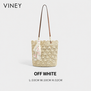 VINEY Commuter Woven Straw Beach Large Capacity Tote Bag — English product image 6