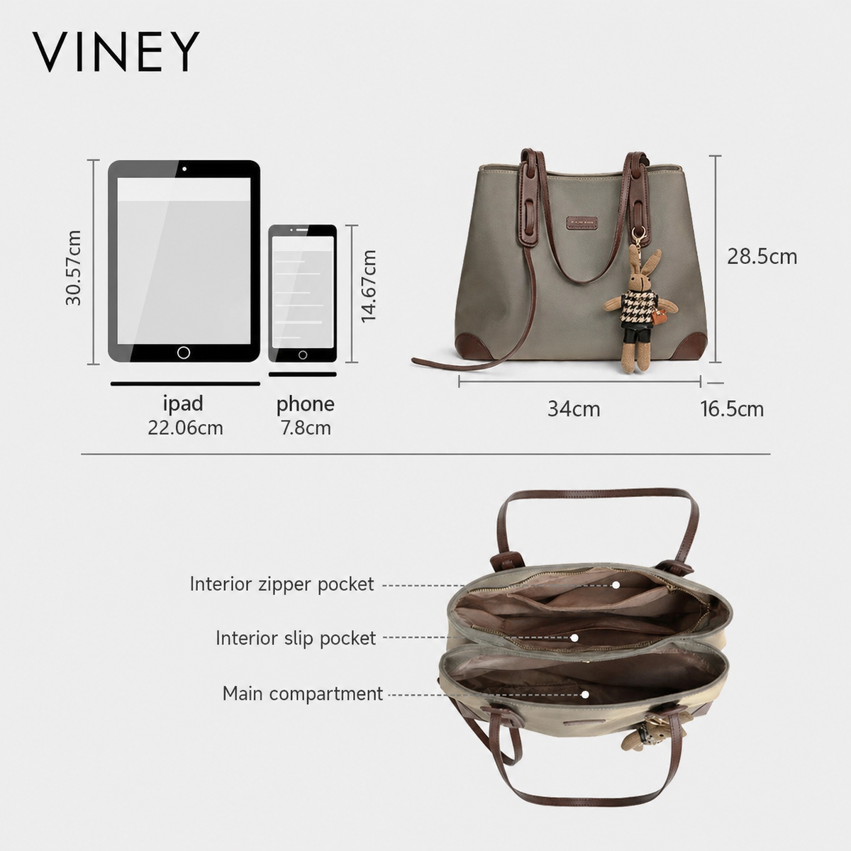 VINEY Oxford Fabric Large Capacity Tote Bag product image 5