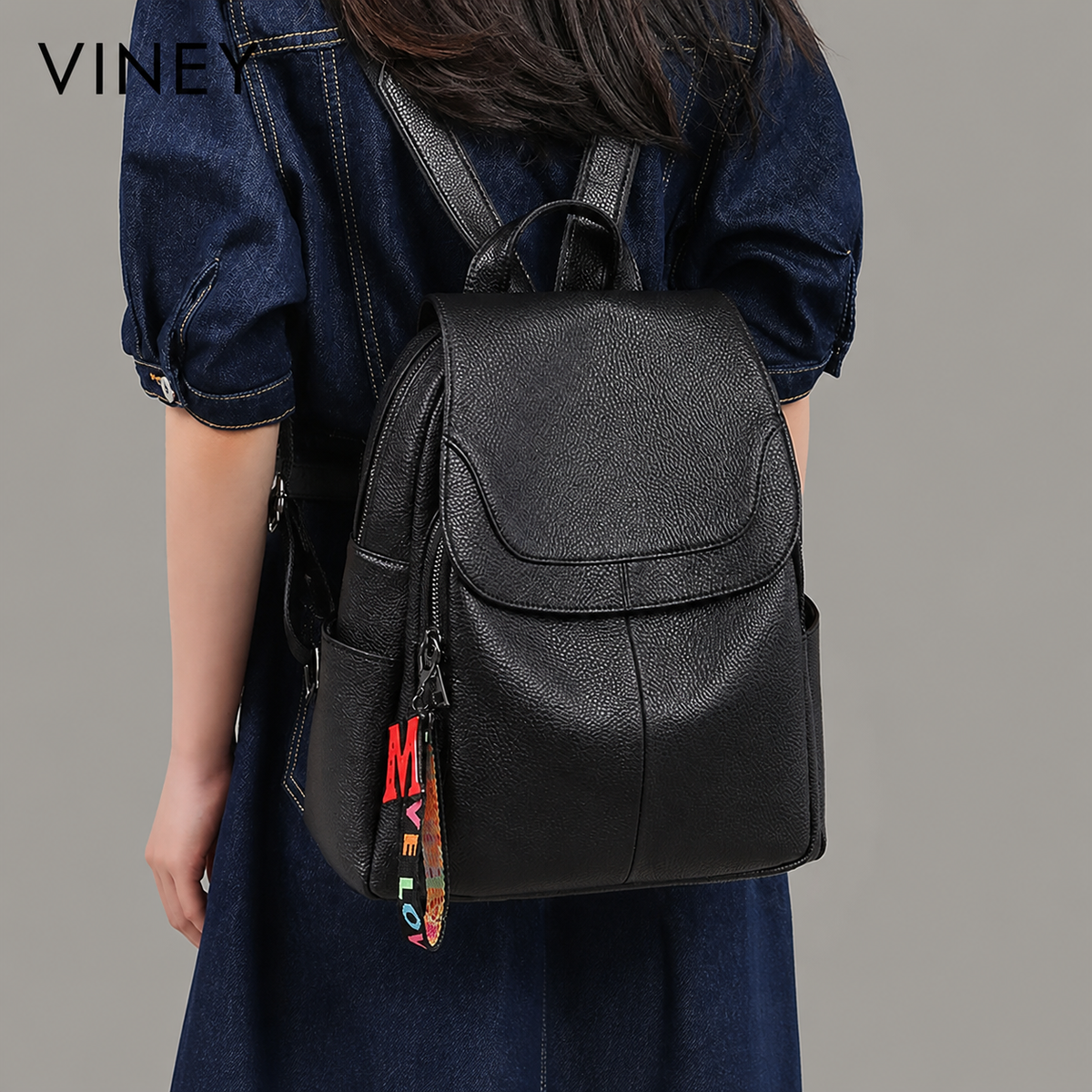 VINEY Urban Genuine Leather Large Capacity Lightweight Backpack product image 2