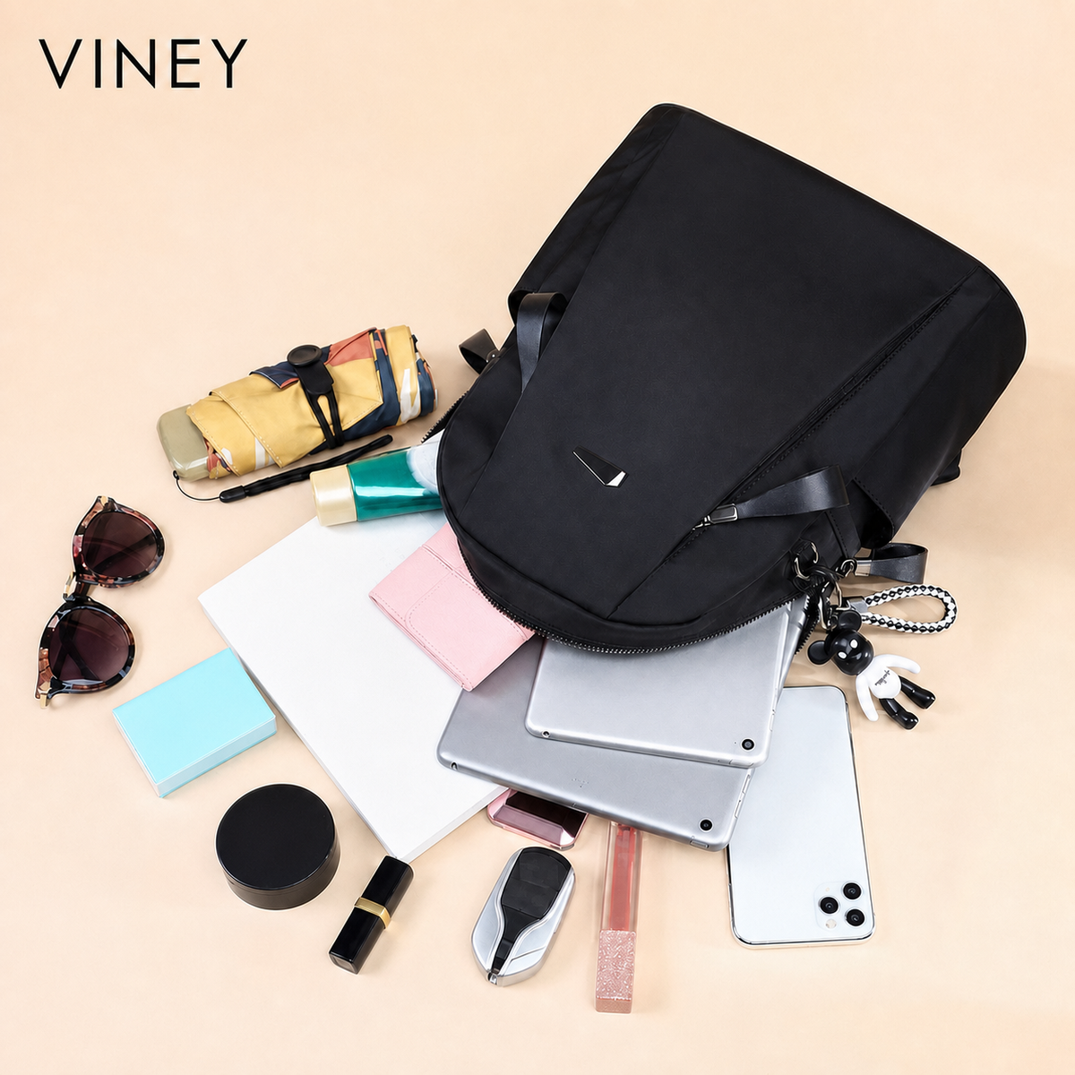 VINEY Everyday Oxford Fabric Large Capacity Backpack — English product image 3