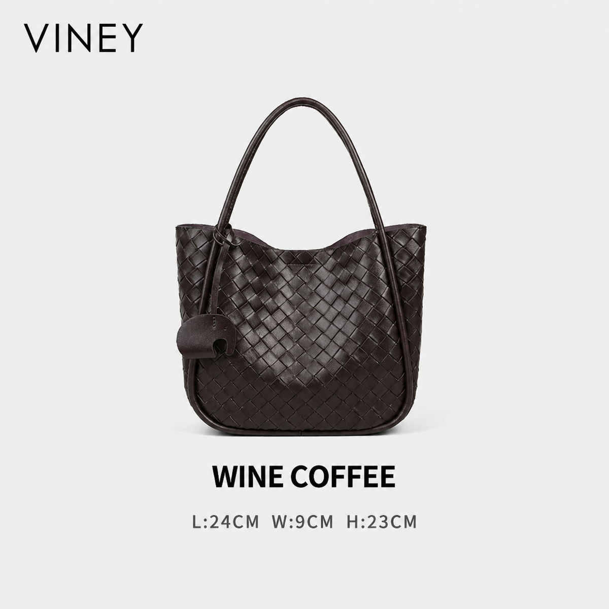 VINEY Urban Genuine Leather Large Capacity Basket Convertible Bucket Bag product image 6
