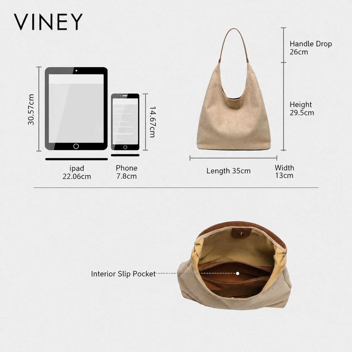 VINEY Suede Large Capacity Tote Bag product image 5