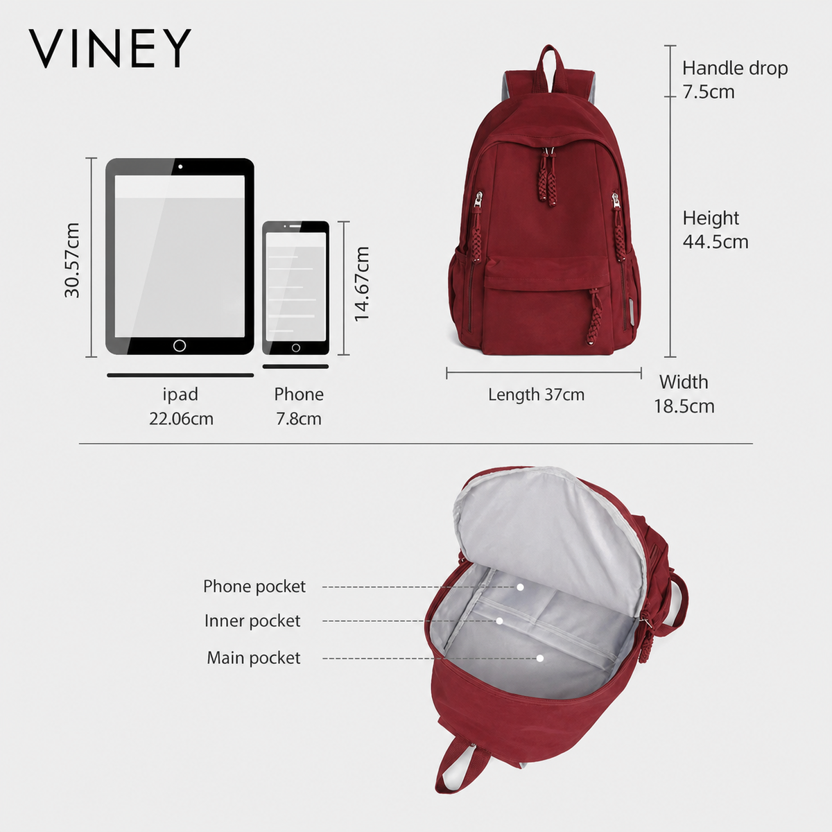 VINEY Urban Large Capacity Laptop Backpack product image 5