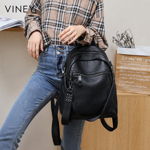 VINEY Everyday Genuine Leather Large Capacity Backpack — English product image 2