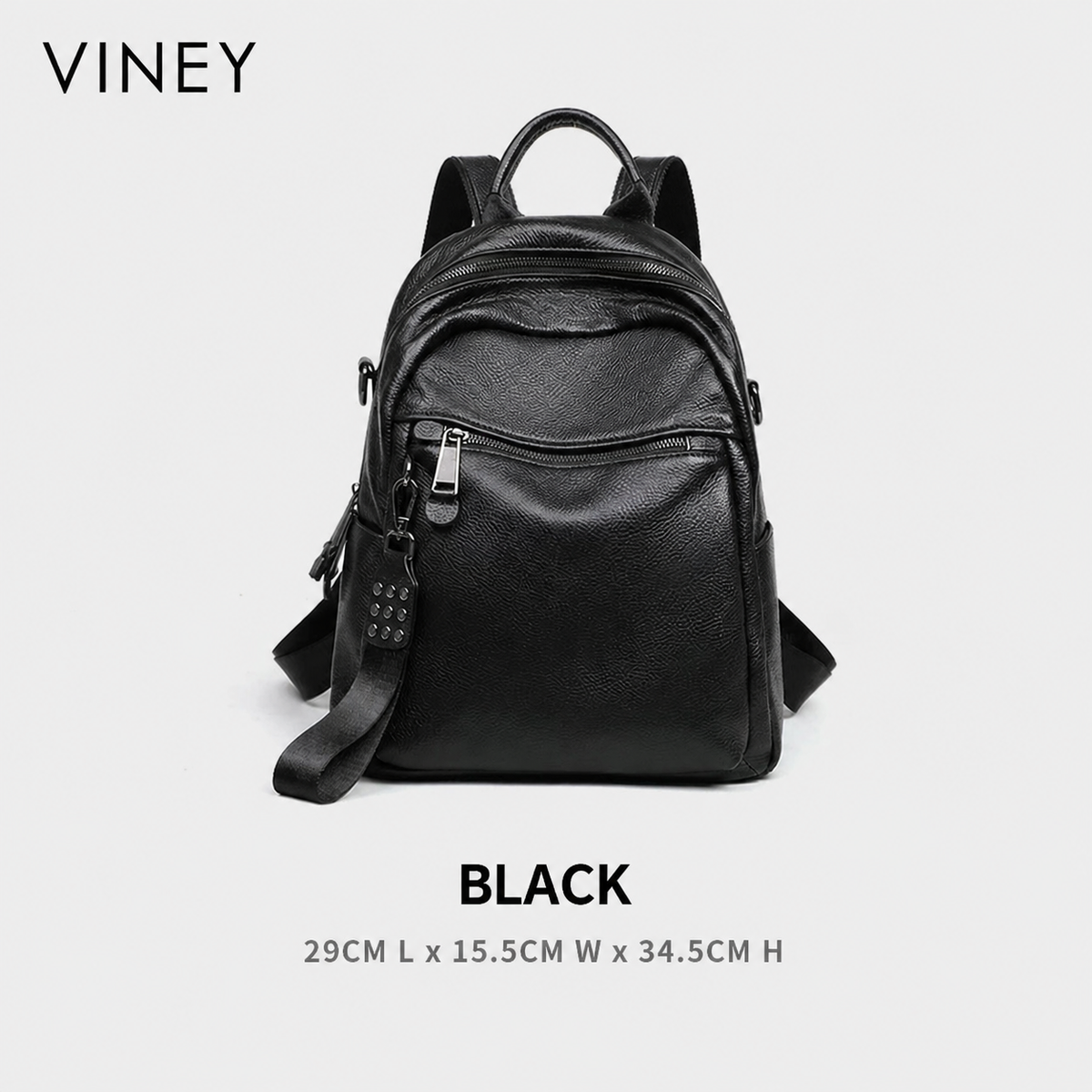 VINEY Everyday Genuine Leather Large Capacity Backpack — English product image 6