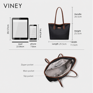 VINEY Oxford Fabric Large Capacity Lightweight Convertible Tote Bag product image 5
