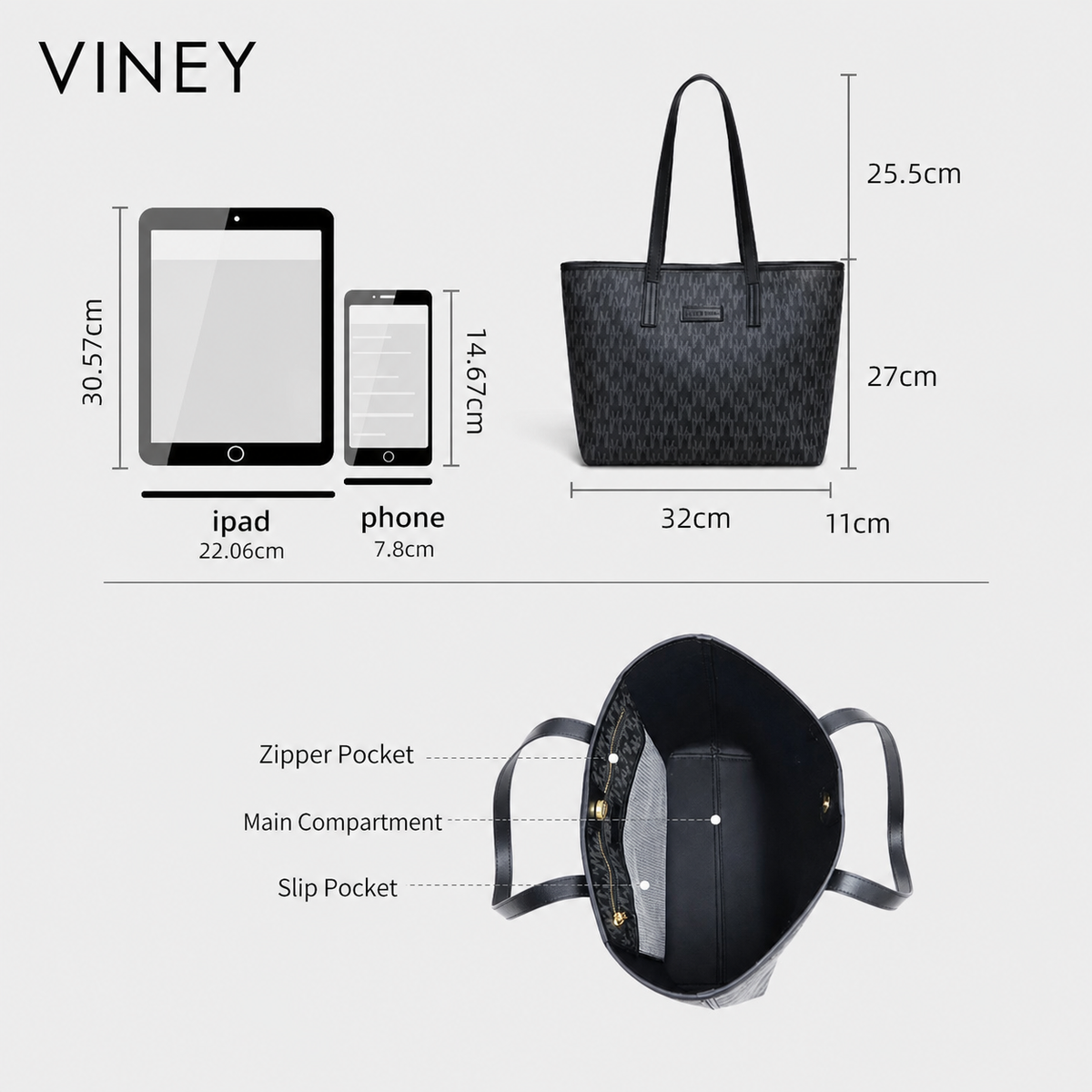 VINEY Urban Large Capacity Tote Bag product image 5