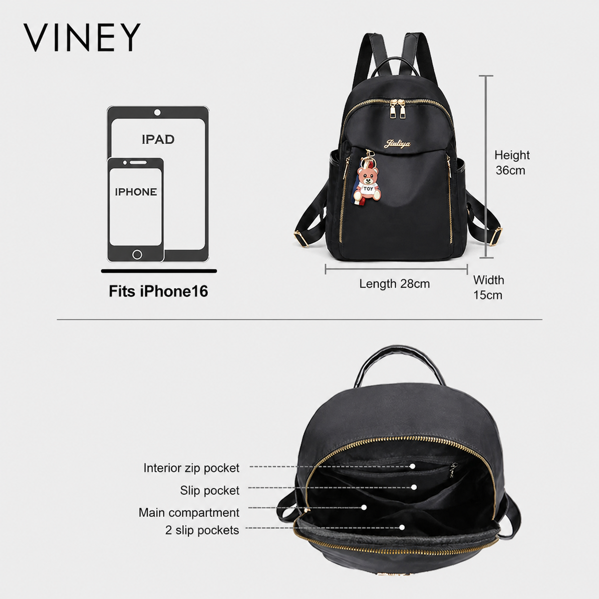 VINEY Oxford Fabric Large Capacity Laptop Backpack product image 5