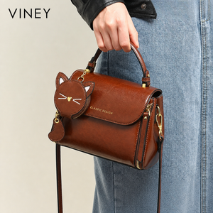 VINEY Essential Genuine Leather Convertible Top-Handle Bag — English product image 1