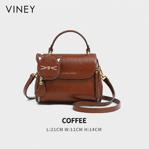 VINEY Essential Genuine Leather Convertible Top-Handle Bag — English product image 6