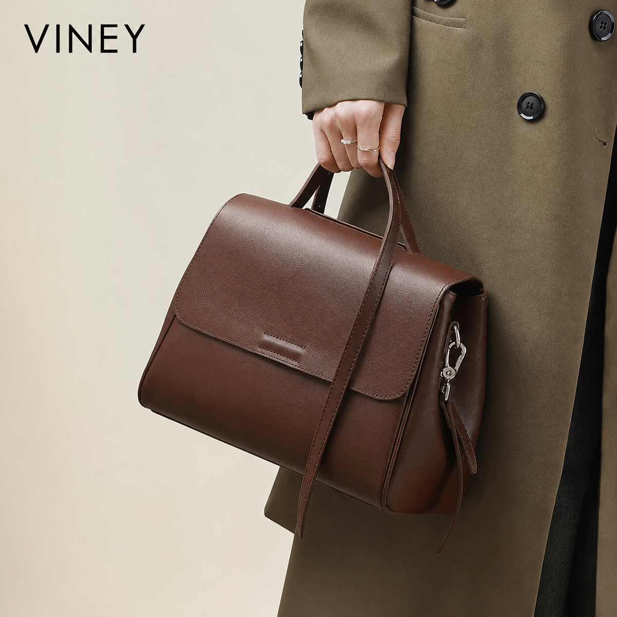 VINEY Urban Genuine Leather Lightweight Convertible Top-Handle Bag product image 1